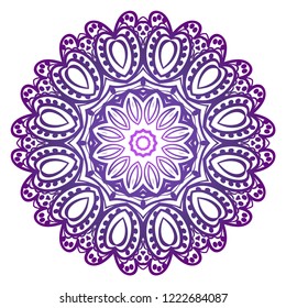 Flower coloring Mandala. decorative elements. Oriental pattern, vector illustration. Indian, moroccan, mystic, ottoman motifs.