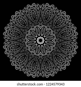 Flower coloring Mandala. decorative elements. Oriental pattern, vector illustration. Indian, moroccan, mystic, ottoman motifs.