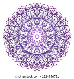 Flower coloring Mandala. decorative elements. Oriental pattern, vector illustration. Indian, moroccan, mystic, ottoman motifs