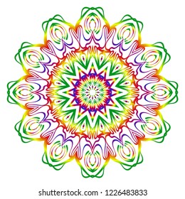 Flower coloring Mandala. decorative elements. Oriental pattern, vector illustration. Indian, moroccan, mystic, ottoman motifs