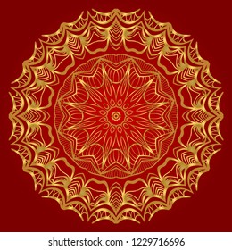 Flower coloring Mandala. decorative elements. Oriental pattern, vector illustration. Indian, moroccan, mystic, ottoman motifs