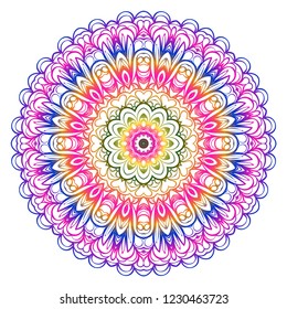 Flower coloring Mandala. decorative elements. Oriental pattern, vector illustration. Indian, moroccan, mystic, ottoman motifs