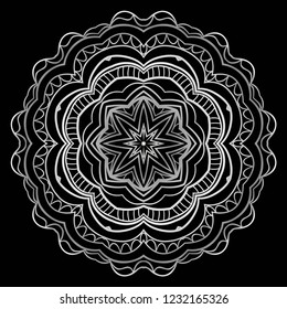 Flower coloring Mandala. decorative elements. Oriental pattern, vector illustration. Indian, moroccan, mystic, ottoman motifs