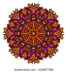 Flower coloring Mandala. decorative elements. Oriental pattern, vector illustration. Indian, moroccan, mystic, ottoman motifs