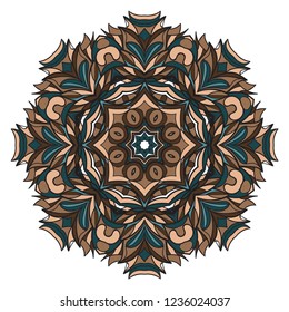 Flower coloring Mandala. decorative elements. Oriental pattern, vector illustration. Indian, moroccan, mystic, ottoman motifs