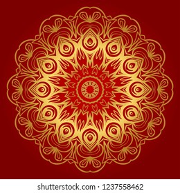 Flower coloring Mandala. decorative elements. Oriental pattern, vector illustration. Indian, moroccan, mystic, ottoman motifs
