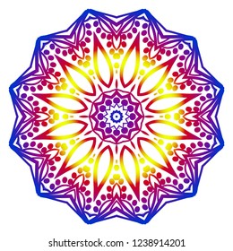 Flower coloring Mandala. decorative elements. Oriental pattern, vector illustration. Indian, moroccan, mystic, ottoman motifs.
