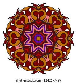 Flower coloring Mandala. decorative elements. Oriental pattern, vector illustration. Indian, moroccan, mystic, ottoman motifs