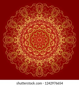 Flower coloring Mandala. decorative elements. Oriental pattern, vector illustration. Indian, moroccan, mystic, ottoman motifs