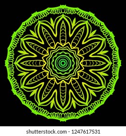 Flower coloring Mandala. decorative elements. Oriental pattern, vector illustration. Indian, moroccan, mystic, ottoman motifs.