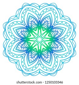 Flower coloring Mandala. decorative elements. Oriental pattern, vector illustration. Indian, moroccan, mystic, ottoman motifs.