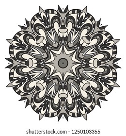 Flower coloring Mandala. decorative elements. Oriental pattern, vector illustration. Indian, moroccan, mystic, ottoman motifs.