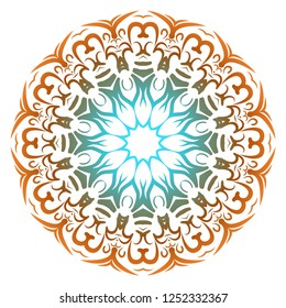 Flower coloring Mandala. decorative elements. Oriental pattern, vector illustration. Indian, moroccan, mystic, ottoman motifs.
