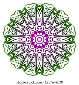 Flower coloring Mandala. decorative elements. Oriental pattern, vector illustration. Indian, moroccan, mystic, ottoman motifs.