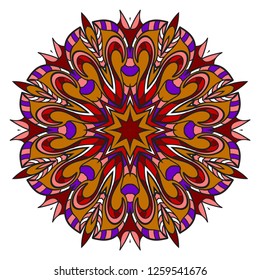 Flower coloring Mandala. decorative elements. Oriental pattern, vector illustration. Indian, moroccan, mystic, ottoman motifs