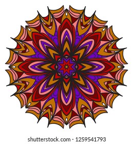 Flower coloring Mandala. decorative elements. Oriental pattern, vector illustration. Indian, moroccan, mystic, ottoman motifs