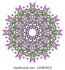 Flower coloring Mandala. decorative elements. Oriental pattern, vector illustration. Indian, moroccan, mystic, ottoman motifs