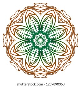 Flower coloring Mandala. decorative elements. Oriental pattern, vector illustration. Indian, moroccan, mystic, ottoman motifs
