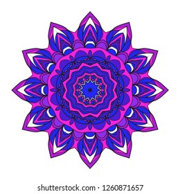 Flower coloring Mandala. decorative elements. Oriental pattern, vector illustration. Indian, moroccan, mystic, ottoman motifs
