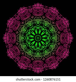 Flower coloring Mandala. decorative elements. Oriental pattern, vector illustration. Indian, moroccan, mystic, ottoman motifs