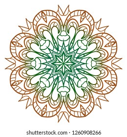 Flower coloring Mandala. decorative elements. Oriental pattern, vector illustration. Indian, moroccan, mystic, ottoman motifs