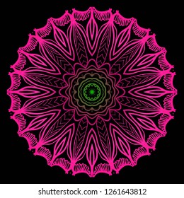 Flower coloring Mandala. decorative elements. Oriental pattern, vector illustration. Indian, moroccan, mystic, ottoman motifs