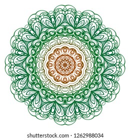 Flower coloring Mandala. decorative elements. Oriental pattern, vector illustration. Indian, moroccan, mystic, ottoman motifs