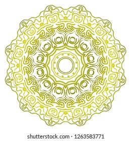 Flower coloring Mandala. decorative elements. Oriental pattern, vector illustration. Indian, moroccan, mystic, ottoman motifs
