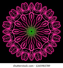 Flower coloring Mandala. decorative elements. Oriental pattern, vector illustration. Indian, moroccan, mystic, ottoman motifs