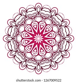 Flower coloring Mandala. decorative elements. Oriental pattern, vector illustration. Indian, moroccan, mystic, ottoman motifs.