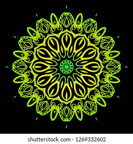 Flower coloring Mandala. decorative elements. Oriental pattern, vector illustration. Indian, moroccan, mystic, ottoman motifs.