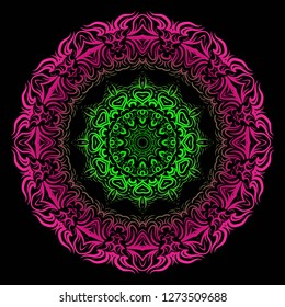 Flower coloring Mandala. decorative elements. Oriental pattern, vector illustration. Indian, moroccan, mystic, ottoman motifs