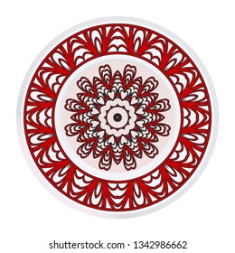 Flower Coloring Mandala. Decorative Elements. Vector Illustration. Oriental Pattern, Indian, Moroccan, Mystic, Ottoman Motifs.