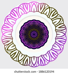 Flower coloring Mandala. decorative elements. Oriental pattern, vector illustration. Indian, moroccan, mystic, ottoman motifs