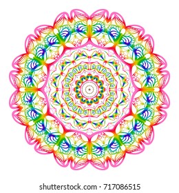 Flower coloring Mandala. decorative elements. Oriental pattern, vector illustration. Indian, moroccan, mystic, ottoman motifs.