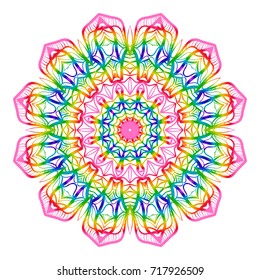 Flower coloring Mandala. decorative elements. Oriental pattern, vector illustration. Indian, moroccan, mystic, ottoman motifs.