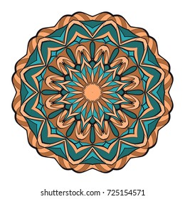 Flower coloring Mandala. decorative elements. Oriental pattern, vector illustration. Indian, moroccan, mystic, ottoman motifs.