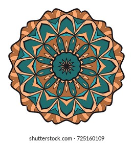 Flower coloring Mandala. decorative elements. Oriental pattern, vector illustration. Indian, moroccan, mystic, ottoman motifs.