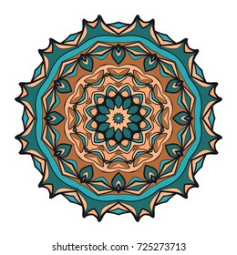 Flower coloring Mandala. decorative elements. Oriental pattern, vector illustration. Indian, moroccan, mystic, ottoman motifs.