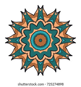 Flower coloring Mandala. decorative elements. Oriental pattern, vector illustration. Indian, moroccan, mystic, ottoman motifs.