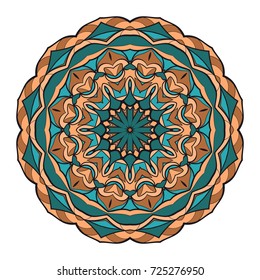 Flower coloring Mandala. decorative elements. Oriental pattern, vector illustration. Indian, moroccan, mystic, ottoman motifs.