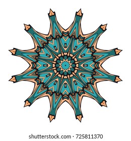 Flower coloring Mandala. decorative elements. Oriental pattern, vector illustration. Indian, moroccan, mystic, ottoman motifs.