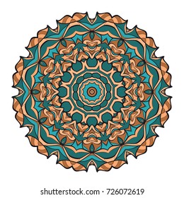 Flower coloring Mandala. decorative elements. Oriental pattern, vector illustration. Indian, moroccan, mystic, ottoman motifs.