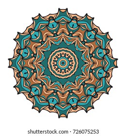 Flower coloring Mandala. decorative elements. Oriental pattern, vector illustration. Indian, moroccan, mystic, ottoman motifs.