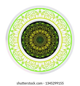 Flower Coloring Mandala. Decorative Vector Elements. Oriental Pattern. Indian, Moroccan, Mystic, Ottoman Motifs. Anti-Stress Therapy Pattern
