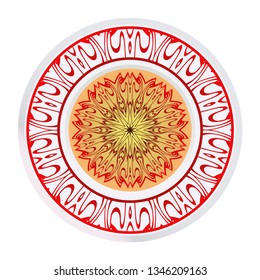 Flower Coloring Mandala. Decorative Vector Elements. Oriental Pattern. Indian, Moroccan, Mystic, Ottoman Motifs. Anti-Stress Therapy Pattern