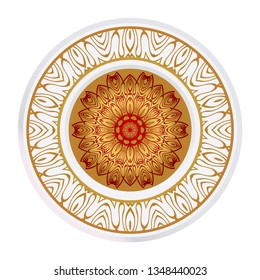 Flower Coloring Mandala. Decorative Vector Elements. Oriental Pattern. Indian, Moroccan, Mystic, Ottoman Motifs. Anti-Stress Therapy Pattern
