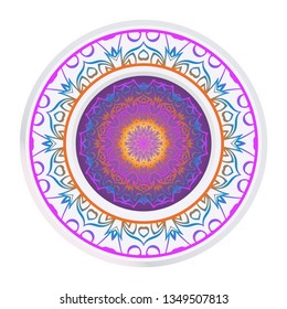 Flower Coloring Mandala. Decorative Vector Elements. Oriental Pattern. Indian, Moroccan, Mystic, Ottoman Motifs. Anti-Stress Therapy Pattern