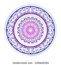 Flower Coloring Mandala. Decorative Vector Elements. Oriental Pattern. Indian, Moroccan, Mystic, Ottoman Motifs. Anti-Stress Therapy Pattern