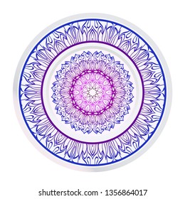Flower Coloring Mandala. Decorative Vector Elements. Oriental Pattern. Indian, Moroccan, Mystic, Ottoman Motifs. Anti-Stress Therapy Pattern
